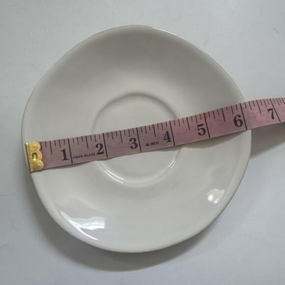 Crate & Barrel White Ceramic Teacup Espresso Saucers Set of 4 PORTUGAL - Picture 5 of 8